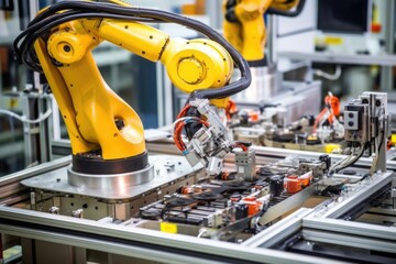 a robotics arm assembling watches in a factory