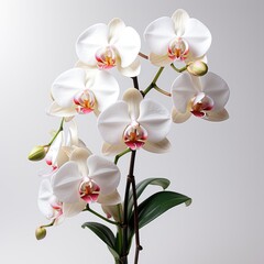 Obraz premium White Orchid White Background , Hd , On White Background 