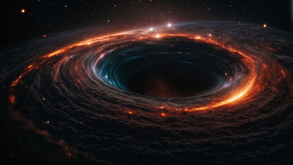 A dramatic depiction of a black hole