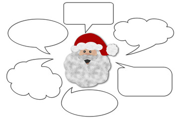 PNG. Trasparente. Illustrazione 3D. Natale. Babbo Natale, e decorazione natalizia. Spazio per testo per auguri, pubblicità, regali, di Natale e di capodanno.