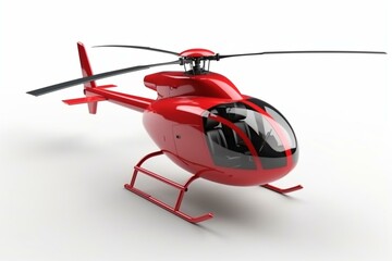 An isolated 3D illustration of a helicopter aircraft. Generative AI