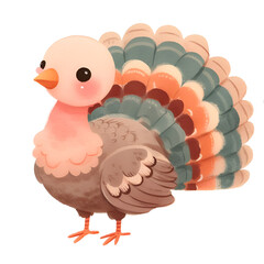 turkey water color illustrations thanksgiving day animals design for decor