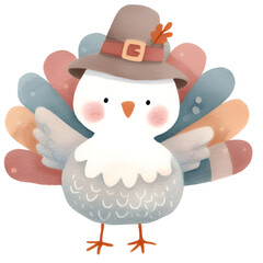 turkey water color illustrations thanksgiving day animals design for decor