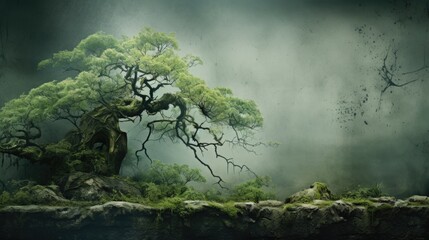 tree background design with moss