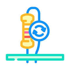 resistor replacement electronics color icon vector. resistor replacement electronics sign. isolated symbol illustration