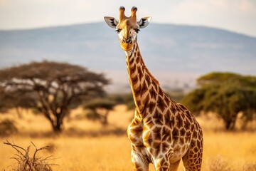 Giraffe in Serengeti National Park, Tanzania, Africa, Giraffe in Serengeti National Park, Tanzania, Africa, AI Generated