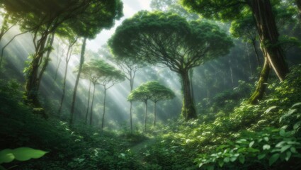 "Enchanted Canopy: Exploring the Beauty of a Lush Green Jungle"