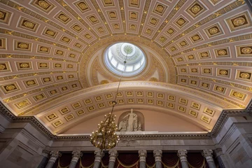Deurstickers Ceiling and dome of the National Statuary Hall, in the United States Capitol, Washington DC, United States © Simon van Hemert