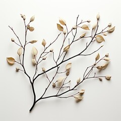 Composition Thin Plant Branches, Hd , On White Background 