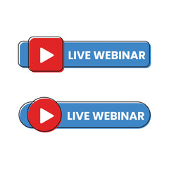 Live webinar logo, icon, button, emblem for concept design. Live Webinar label. Vector illustration Isolated on white background