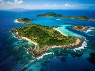 Fototapeta na wymiar Aerial view of beautiful islands