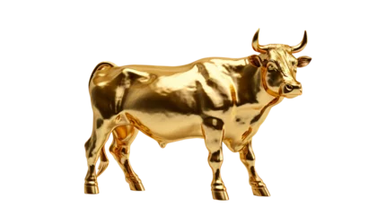 Keuken spatwand met foto gold cow isolated © Isidro