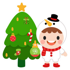 Obraz na płótnie Canvas Cute kids wearing Christmas costumes, Merry christmas clipart