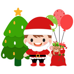 Cute kids wearing Christmas costumes,  Merry christmas clipart