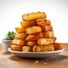 Fried Potatoes Realistic, Hd , On White Background 