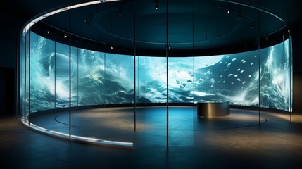 Curved video wall. 