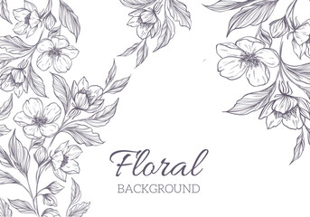 floral background with flowers, flower logo, floral logo, watercolor flower,floral logo,lineart flower