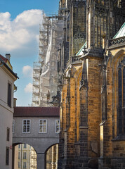 Rear view of St. Vitus Cathedral, Prague, Czech Republic