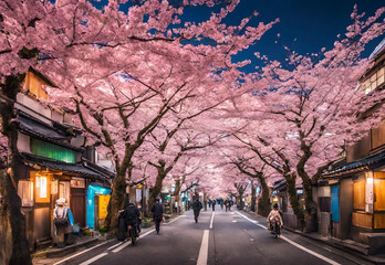 Vibrant Tokyo at Cherry Blossom Season.