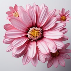 Pink Flower With Yellow Centers, Hd , On White Background 