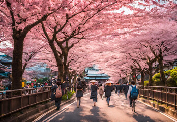 Vibrant Tokyo at Cherry Blossom Season.
