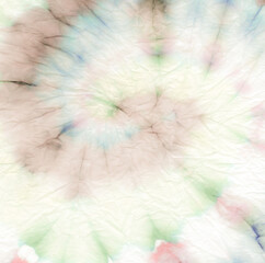 Green Spiral Tie Dye. Die Swirl Texture. Trippy