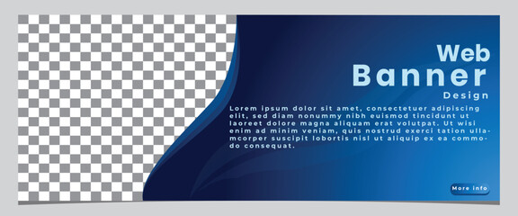 vector web banner template with a blue gradient background suitable for all kinds of advertising