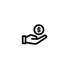 Money in hand icon