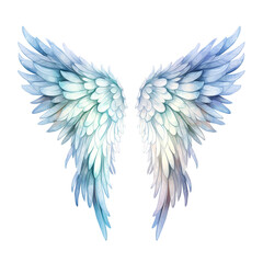 Fototapeta premium Peace and Tranquility in Watercolor Angel Wing Isolation