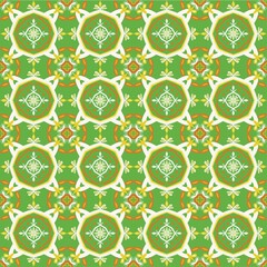 seamless pattern Ethnic seamless pattern Red geometric local fabric patterns and tile patterns rug wall green background
