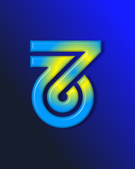 The monogram is the monogram 7 and 6. Rounded, elegant and outline.