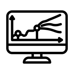 modeling risk line icon vector. modeling risk sign. isolated contour symbol black illustration