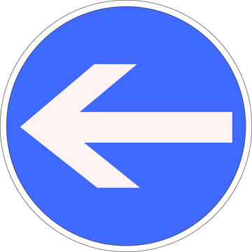 Panneau routier fran&ccedil;ais: Obligation de tourner &agrave; gauche avant le panneau	