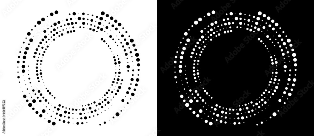 Leinwandbilder modern abstract background. halftone dots in circle form. round logo. vector dotted frame. design el