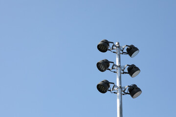 Street light with clear blue sky background