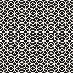 Vector mesh seamless pattern. Abstract background with curved lines, wavy shapes. Monochrome texture of mesh, lace, weaving, net, lattice. Black and white ornament. Simple modern repeated geo design