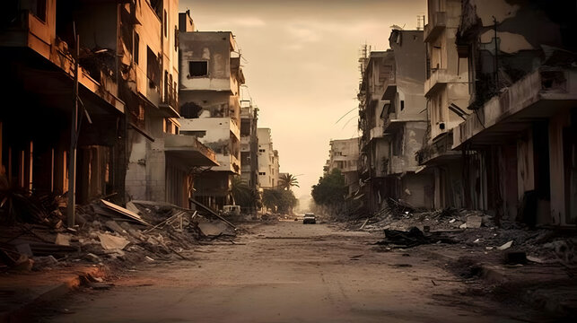 Devastation and Resilience: Destroyed Buildings in a Crisis Zone in the Middle East