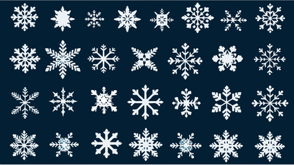 Différentes icônes de flocons de neige étoilés