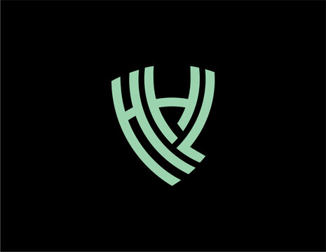 HHL creative letter shield logo design vector icon illustration