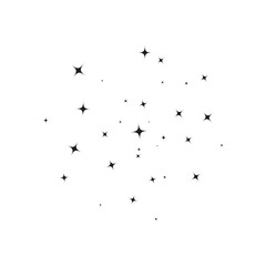 Stars on sky icon simple flat. Perfect Black pictogram illustration.