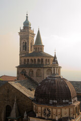 Upper parts of the Basilica di Santa Maria Maggiore in Bergamo, Lombardy