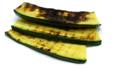 grilled zucchini isolated on white background