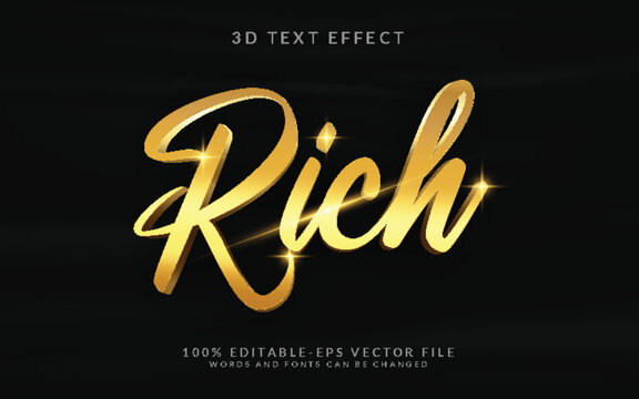 Rich 3D text Effect Fully Editable Vector or EPS