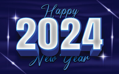 2024 3D text Effect Fully Editable Vector or EPS