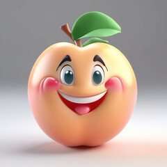 Peach character. Digital illustration.