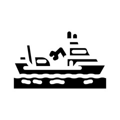 Obraz premium oceanographic research vessel glyph icon vector. oceanographic research vessel sign. isolated symbol illustration