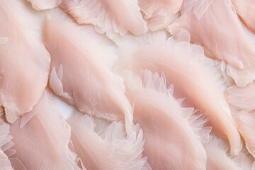 Fresh Raw Fish Filet Meat Displayed on Shop Counter Perfect for Eye-Catching Magazine Advertisements