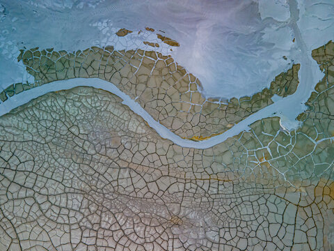 Arid and cracked terrain background