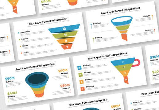 4 Layer Funnel Infographics