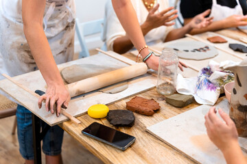 Ceramic Workshop. Ceramic creation tools and processes.